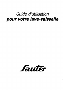 Mode d’emploi Sauter SVI30WF1 Lave-vaisselle