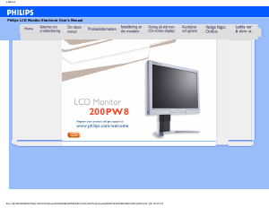 Bruksanvisning Philips 200PW8ES LCD skärm