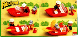 Manual Lego set 3622 Fabuland Rowboat witj Lionel Lion and Hannah Hippopotamus