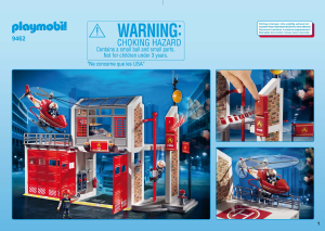 Mode d’emploi Playmobil set 9462 Rescue Caserne de pompiers avec hélicoptère