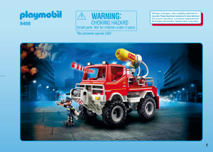 Manuale Playmobil set 9466 Rescue Camion spara acqua dei vigili del fuoco