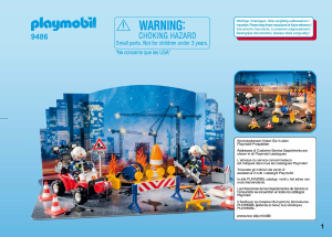 Manual Playmobil set 9486 Christmas Advent calendar - construction site fire rescue