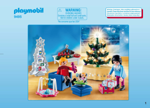Handleiding Playmobil set 9495 Christmas Woonkamer in kerststijl