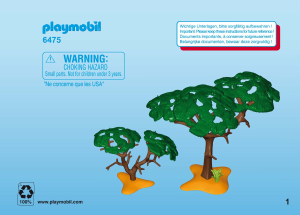 Mode d’emploi Playmobil set 6475 Accessories Arbres de la savane