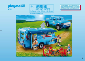 Handleiding Playmobil set 9502 Leisure Playmobil-funpark pickup met caravan