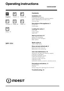 Manual de uso Indesit DFP 5731 Lavavajillas