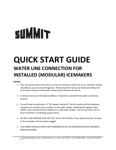 Manual Summit SCFF53BXSSTBIM Freezer