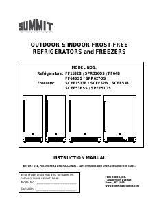 Manual Summit SCFF53BSS Freezer
