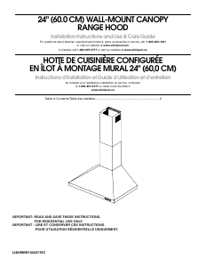 Handleiding Maytag UXW7324BSS Afzuigkap