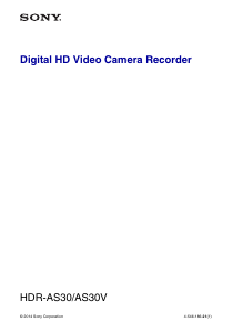 Mode d’emploi Sony HDR-AS30 Caméscope