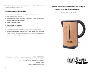 Manual de uso Ursus Trotter Urher Bamboo Hervidor