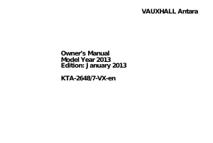 Manual Vauxhall Antara (2013)