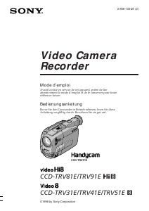 Mode d’emploi Sony CCD-TRV81E Caméscope