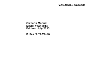 Bruksanvisning Vauxhall Cascada (2013)
