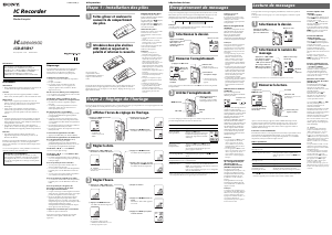Mode d’emploi Sony ICD-B17 Enregistreur numérique