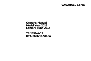 Bruksanvisning Vauxhall Corsa (2012)