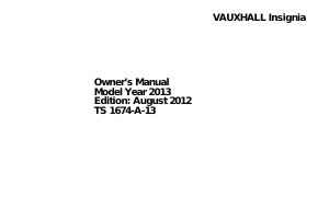 Bruksanvisning Vauxhall Insignia (2012)