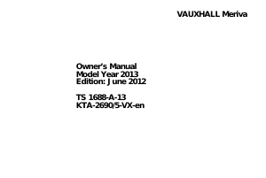 Bruksanvisning Vauxhall Meriva (2012)