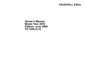 Bruksanvisning Vauxhall Zafira (2009)