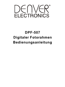 Bedienungsanleitung Denver DPF-507 Digitaler bilderrahmen
