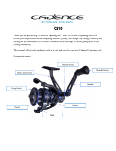 Bruksanvisning Cadence CS10 Fiskerulle