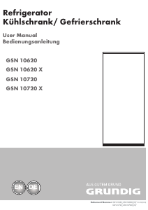 Handleiding Grundig GSN 10720 X Koelkast