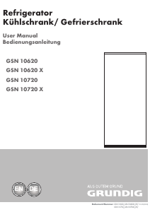 Bedienungsanleitung Grundig GSN 10620 X Kühlschrank