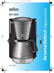 Bruksanvisning Braun KF 190 AromaSelect Kaffebryggare