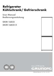 Bruksanvisning Grundig GKM 16835 Kyl-frys