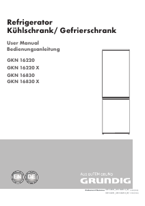 Bruksanvisning Grundig GKN 16830 X Kyl-frys