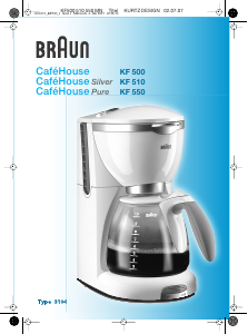 Kullanım kılavuzu Braun KF 510 CafeHouse Kahve makinesi