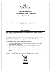 Bedienungsanleitung Madeira Mendeso 30 Luftentfeuchter