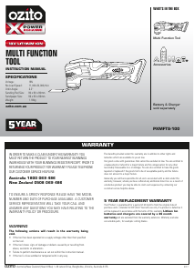 Handleiding Ozito PXMFTS-100 Multitool