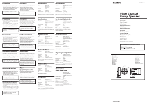 Manual Sony XS-F1023 Coluna auto
