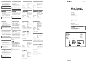 Manual Sony XS-F1031 Coluna auto