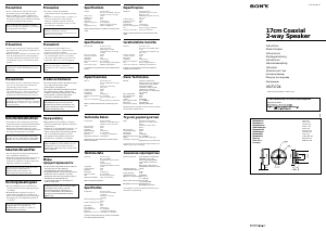 Manual Sony XS-F1724 Coluna auto