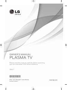 Bedienungsanleitung LG 50PB560U Plasma fernseher