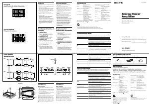 Mode d’emploi Sony XM-SD46X Amplificateur de voiture