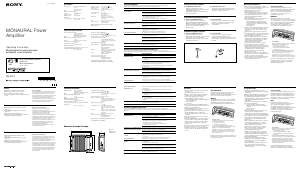 Handleiding Sony XM-SW1 Autoversterker