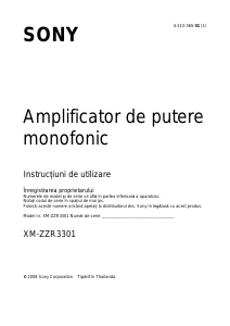 Manual Sony XM-ZZR3301 Amplificator auto