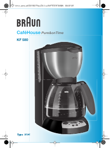 Bedienungsanleitung Braun KF 580 CafeHouse Kaffeemaschine