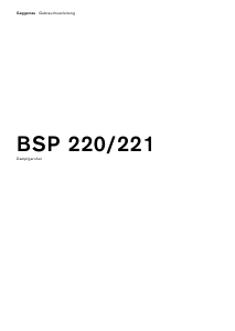 Bedienungsanleitung Gaggenau BSP220100 Backofen