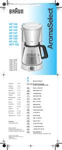 Kullanım kılavuzu Braun KFT 150 AromaSelect Kahve makinesi