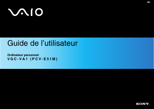 Mode d’emploi Sony VGC-VA1 Vaio Ordinateur de bureau