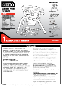 Bruksanvisning Ozito ASG-7000 Färgspruta