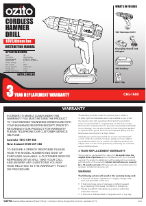 Handleiding Ozito CHL-1800 Schroef-boormachine