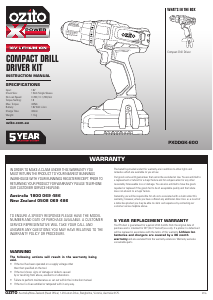 Handleiding Ozito PXDDGK-600 Schroef-boormachine