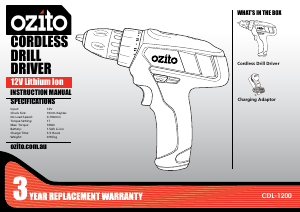Handleiding Ozito CDL-1200 Schroef-boormachine