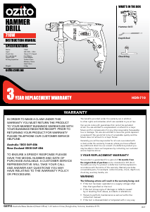 Manual Ozito HDR-710 Impact Drill