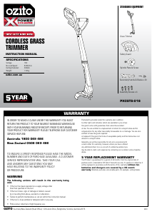 Bruksanvisning Ozito PXCGTK-150 Grästrimmer